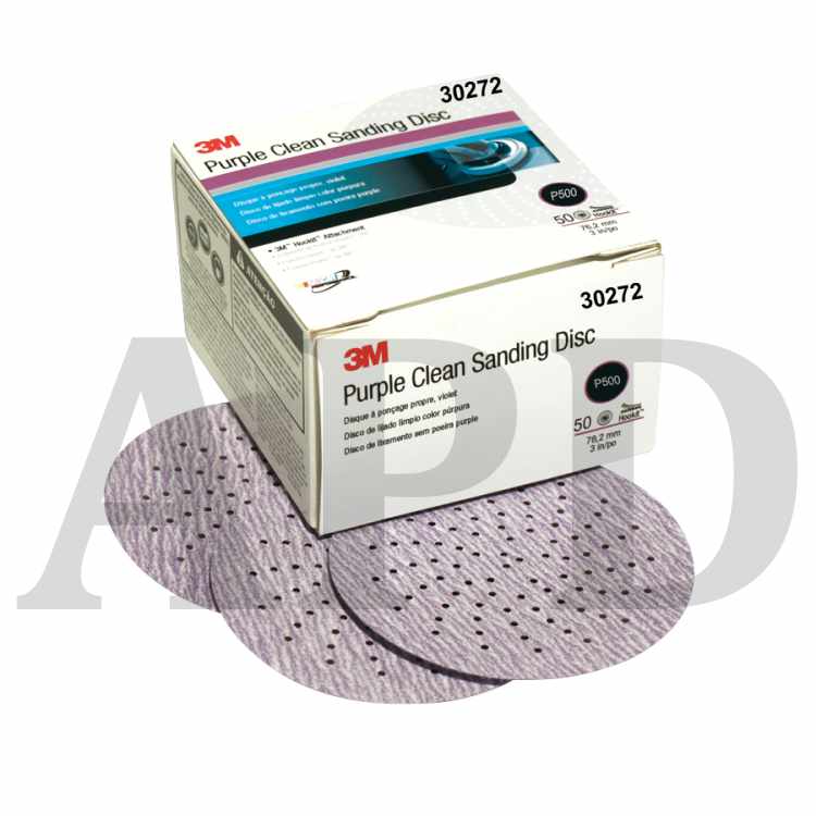 3M™ Hookit™ Purple Clean Sanding Disc 343U, 30272, P500, 50 discs per
carton, 4 cartons per case