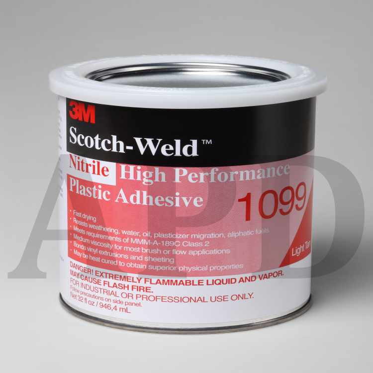 3M™ Nitrile High Performance Plastic Adhesive 1099, Tan, 1 Quart Can,
12/case