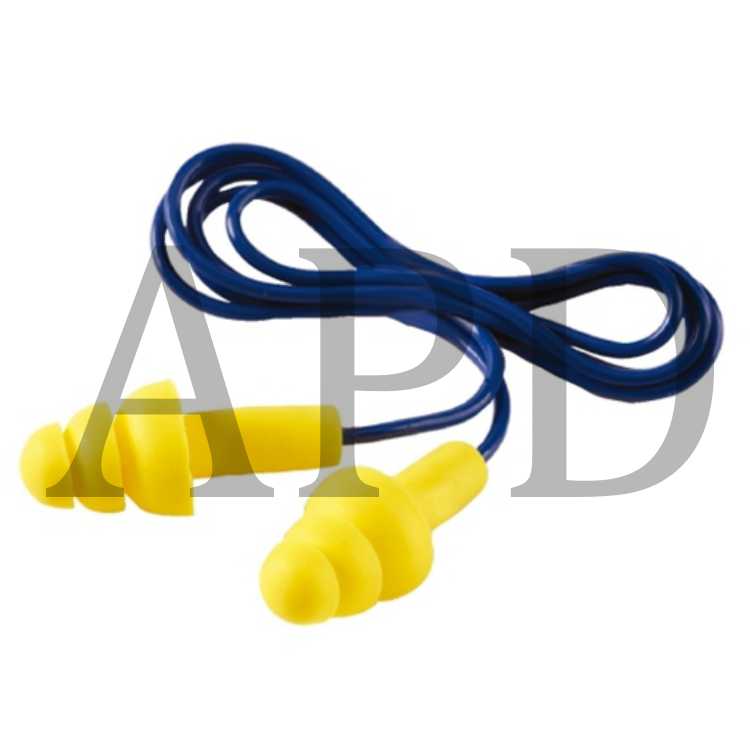 3M E-A-R E-A-Rsoft SuperFit Corded Earplugs Hearing Conservation 311-1254 in Poly Bag Regular Size