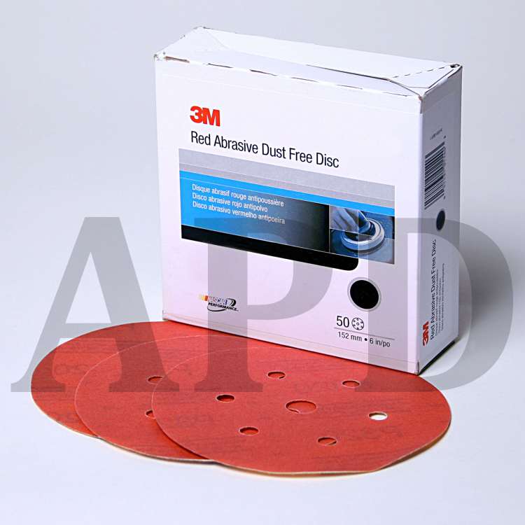 3M™ Hookit™ Red Abrasive Disc Dust Free, 01140, 6 in, P320, 50 discs per
carton, 6 cartons per case