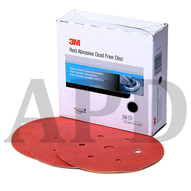 3M™ Hookit™ Red Abrasive Disc Dust Free, 01145, 6 in, P120, 50 discs per
carton, 6 cartons per case