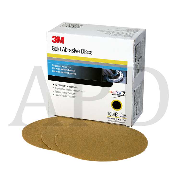 3M™ Hookit™ Gold Disc 236U, 00979, 6 in, P180, 100 discs per carton, 4
cartons per case