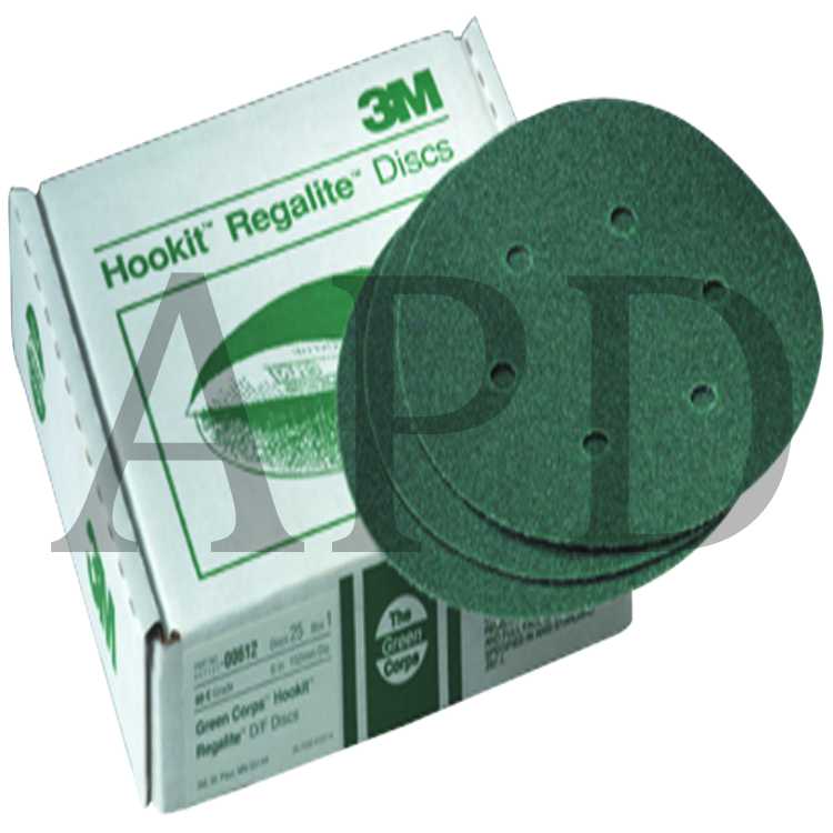 3M™ Green Corps™ Hookit™ Disc Dust Free, 00615, 6 in, 40, 25 discs per
carton, 5 cartons per case