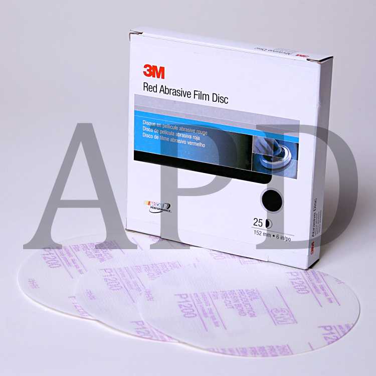 3M™ Stikit™ Red Finishing Film Abrasive Disc 260L, 01104, 6 in, P1000,
25 discs per carton, 4 cartons per case