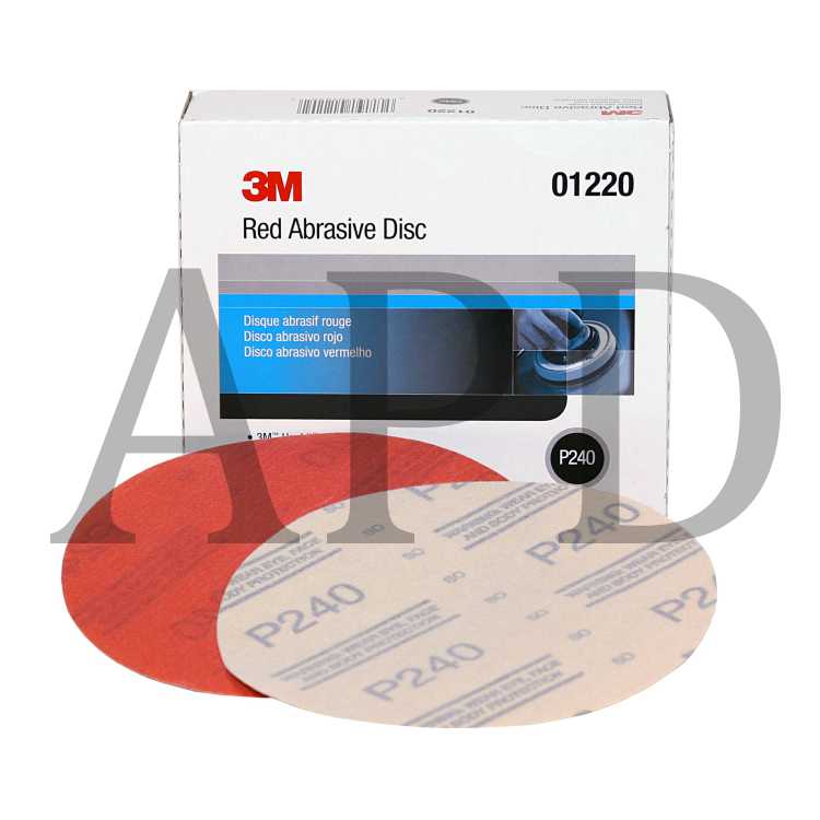 3M™ Hookit™ Red Abrasive Disc, 01220, 6 in, P240, 50 discs per carton, 6
cartons per case
