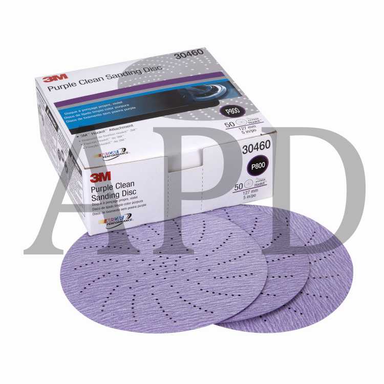 3M™ Hookit™ Purple Clean Sanding Disc 334U, 30460, 5 in, P800 grade, 50
discs per carton, 4 cartons per case