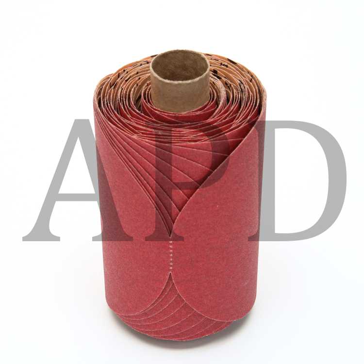 3M™ Red Abrasive PSA Disc, 01607, 5 in, P150, 100 discs per roll, 6
rolls per case