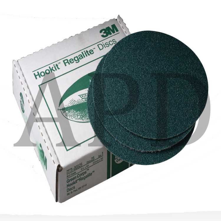 3M™ Green Corps™ Hookit™ Disc, 00525, 8 in, 36, 25 discs per carton, 5
cartons per case