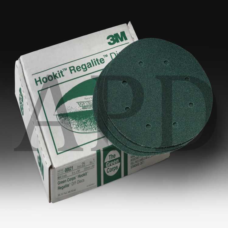 3M™ Green Corps™ Hookit™ Disc Dust Free, 00621, 8 in, 80, 25 discs per
carton, 5 cartons per case