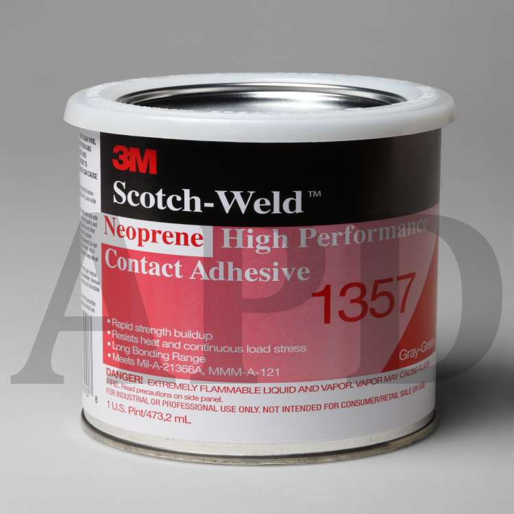 3M™ Neoprene High Performance Contact Adhesive 1357, Gray-Green, 1 Pint
Can, 12/case