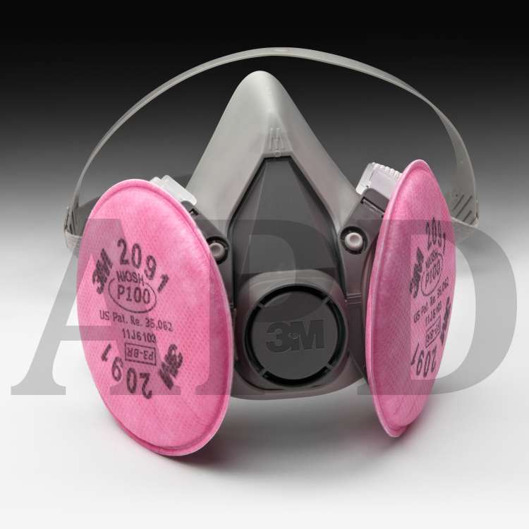 3M™ Half Facepiece Respirator Assembly 6291/07002(AAD), Medium, with 3M™
Particulate Filters 2091/07000(AAD), P100 24 EA/Case
