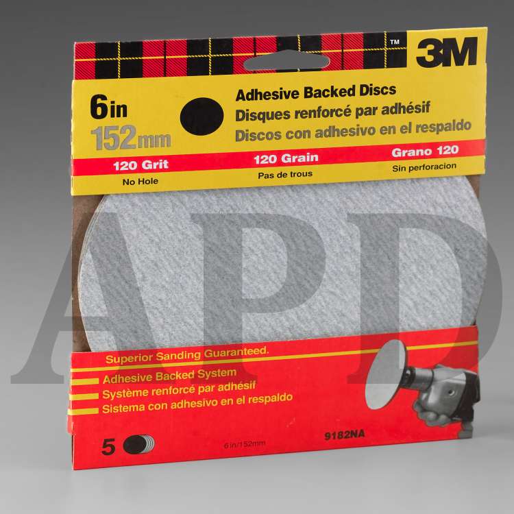3M™ Adhesive Backed Sandpaper 9182DC-NA, 6 in, Fine Grit