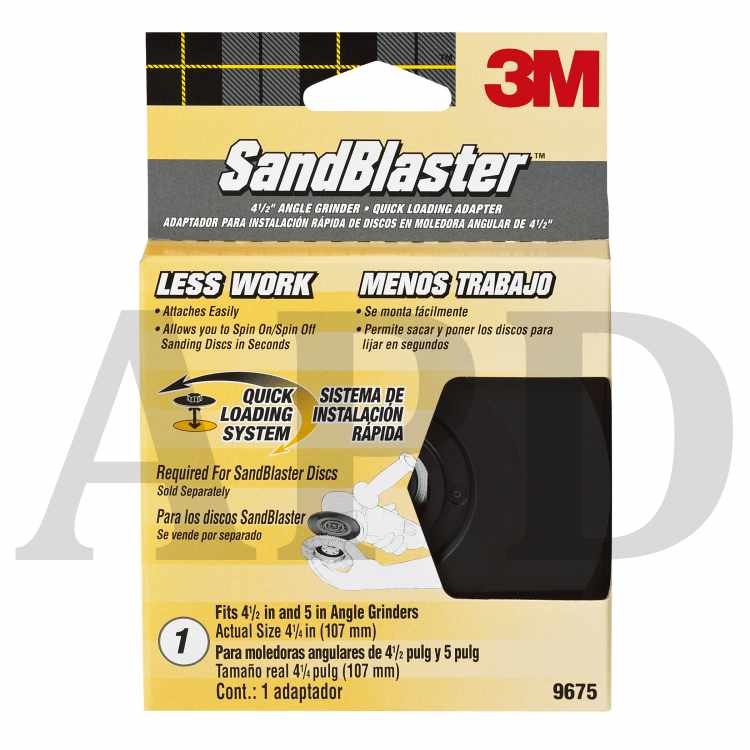 3M™ SandBlaster™ Quick Change Hub for Right Angle Grinder 9675, 4.5 in
10/cs