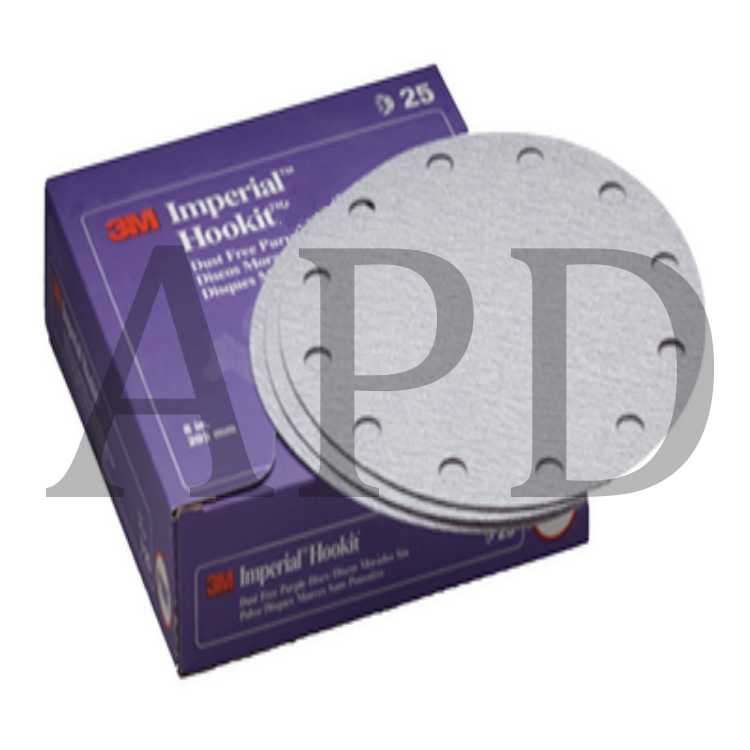 3M™ Imperial™ Hookit™ Dust-Free Disc 740I, 01853, 8 in, 36E, 25 discs
per carton, 4 cartons per case