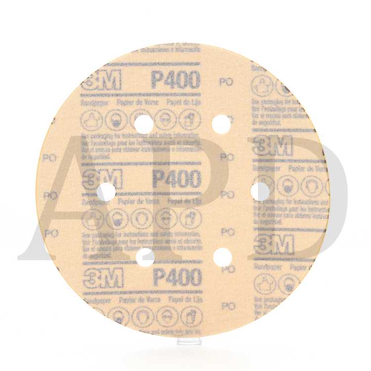 3M™ NX Hook and Loop Paper Disc, P400 C-weight, 6 in x NH, D/F 6 HL, 50
per inner 250 per case