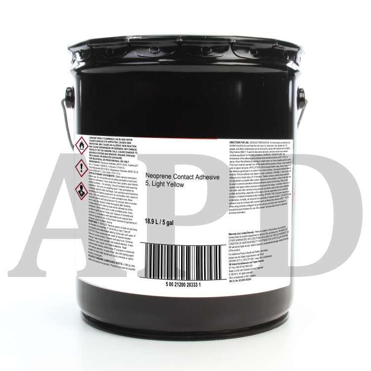 3M™ Neoprene Contact Adhesive 5, Light Yellow, 5 Gallon Drum (Pail)