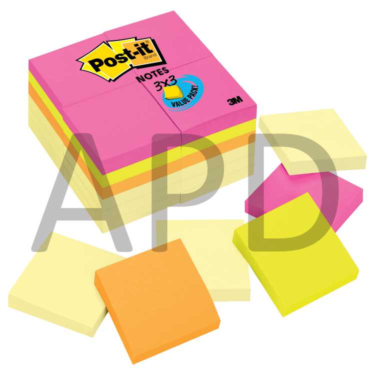 Lined Post-it Notes 6301 3 Pads//Pack Jaipur Collection 3 in x 3 in