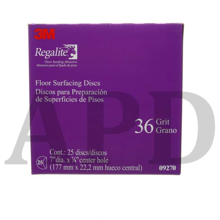 3M™ Regalite™ Floor Surfacing Discs 09270, 7 in x 7/8 in, 752I, 36 Grit,
200/case