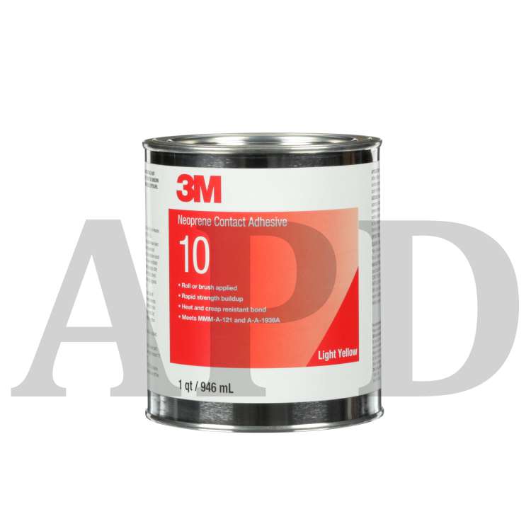 3M™ Neoprene Contact Adhesive 10, Light Yellow, 1 Quart Can, 12/case