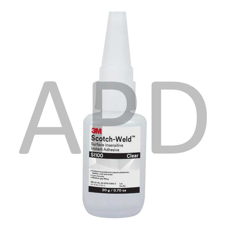 3M™ Scotch-Weld™ Surface Insensitive Instant Adhesive SI100, Clear, 20
Gram Bottle, 10/case