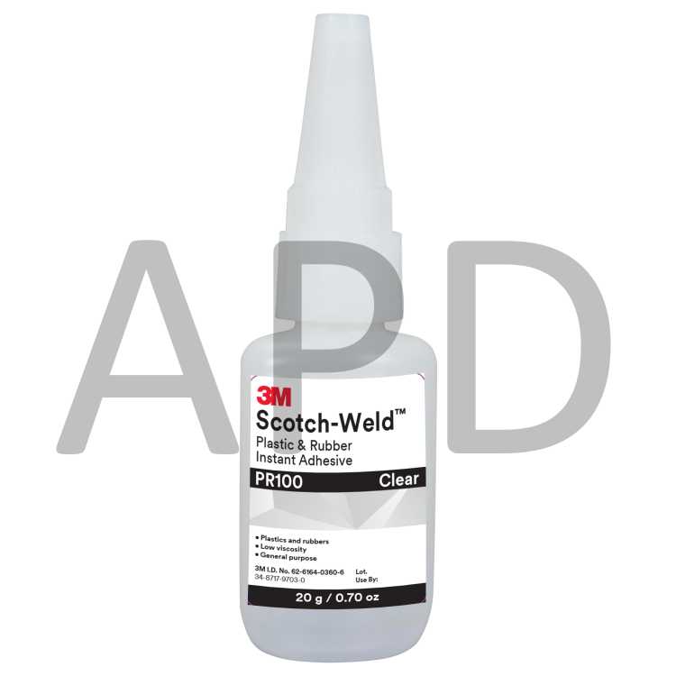 3M™ Scotch-Weld™ Plastic & Rubber Instant Adhesive PR100, Clear, 20 Gram
Bottle, 10/case