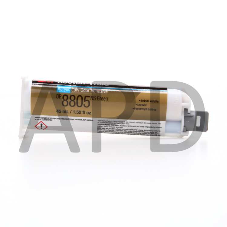 3M™ Scotch-Weld™ Low Odor Acrylic Adhesive DP8805NS, Green, 45 mL
Duo-Pak, 12/case