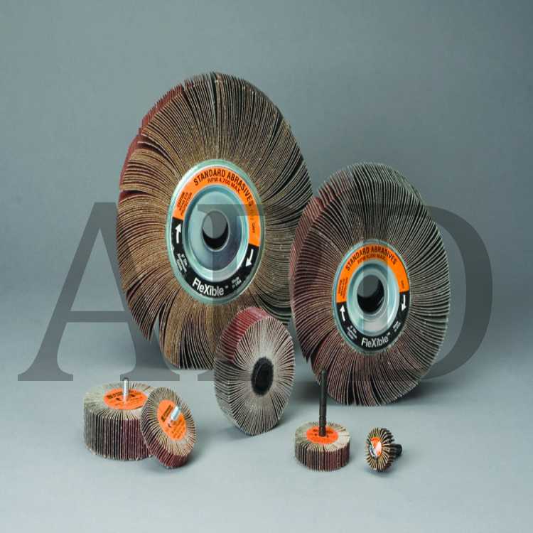 Standard Abrasives™ Aluminum Oxide Flexible Flap Wheel, 681441, 8 in x
3/8 in x 2 in 80, 2 per inner, 10 per case