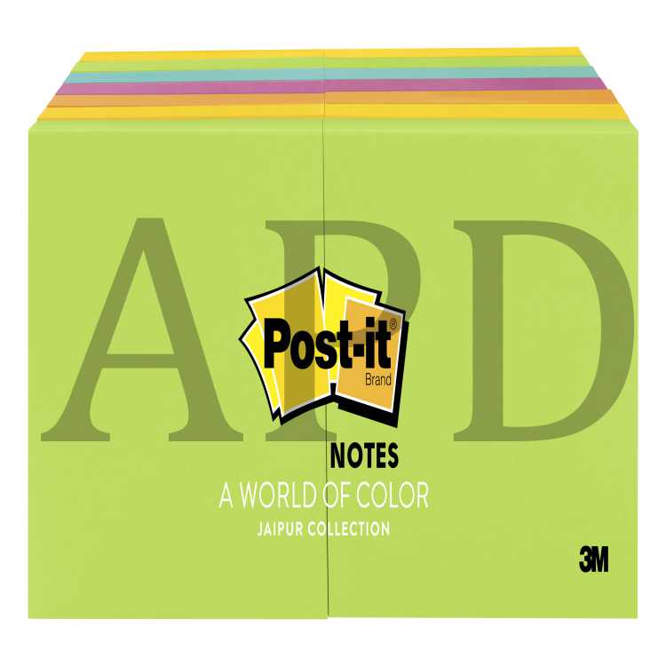Lined Post-it Notes 6301 3 Pads//Pack Jaipur Collection 3 in x 3 in